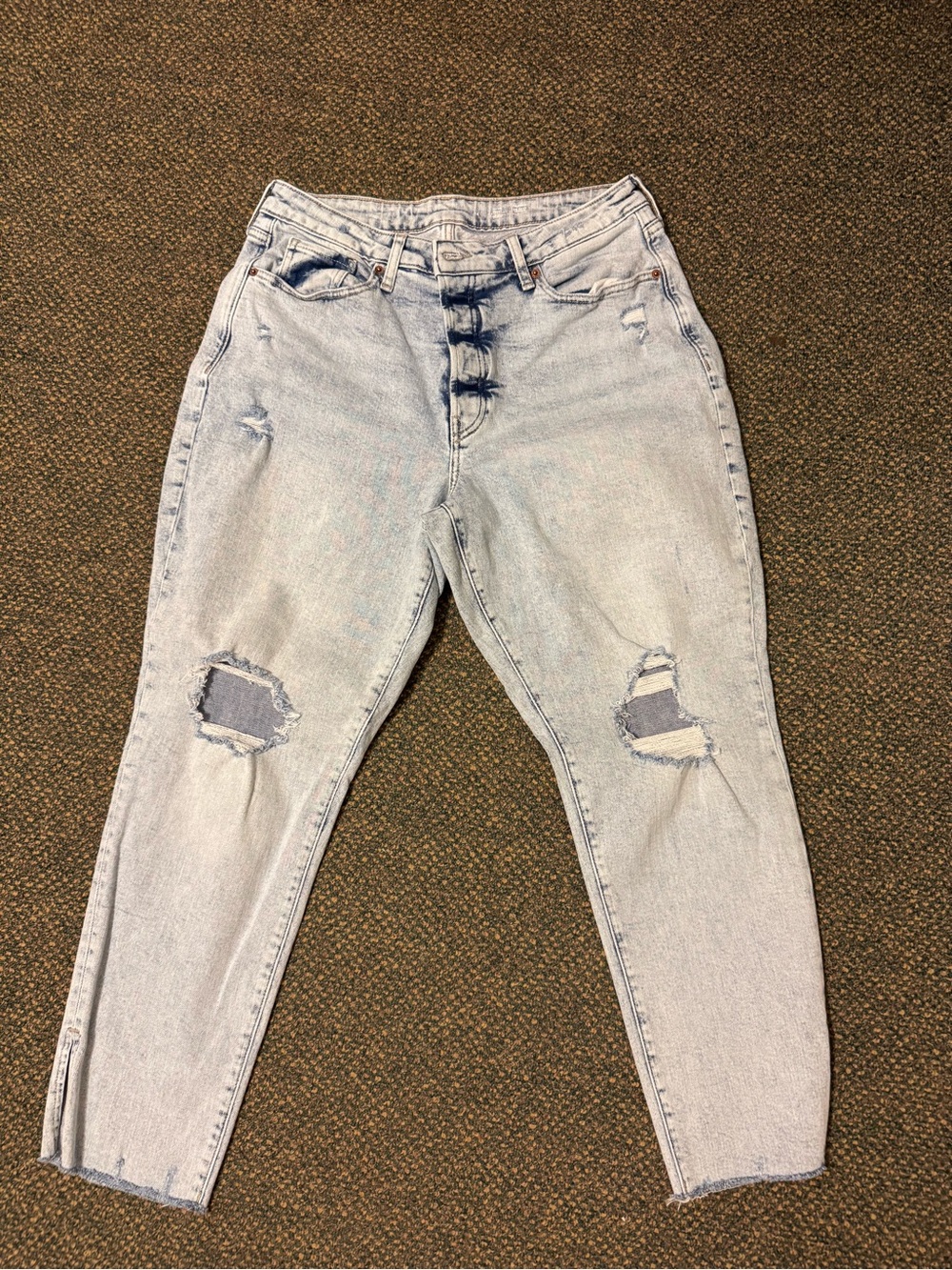 High-Waist Light Blue Distressed Women’s Jeans